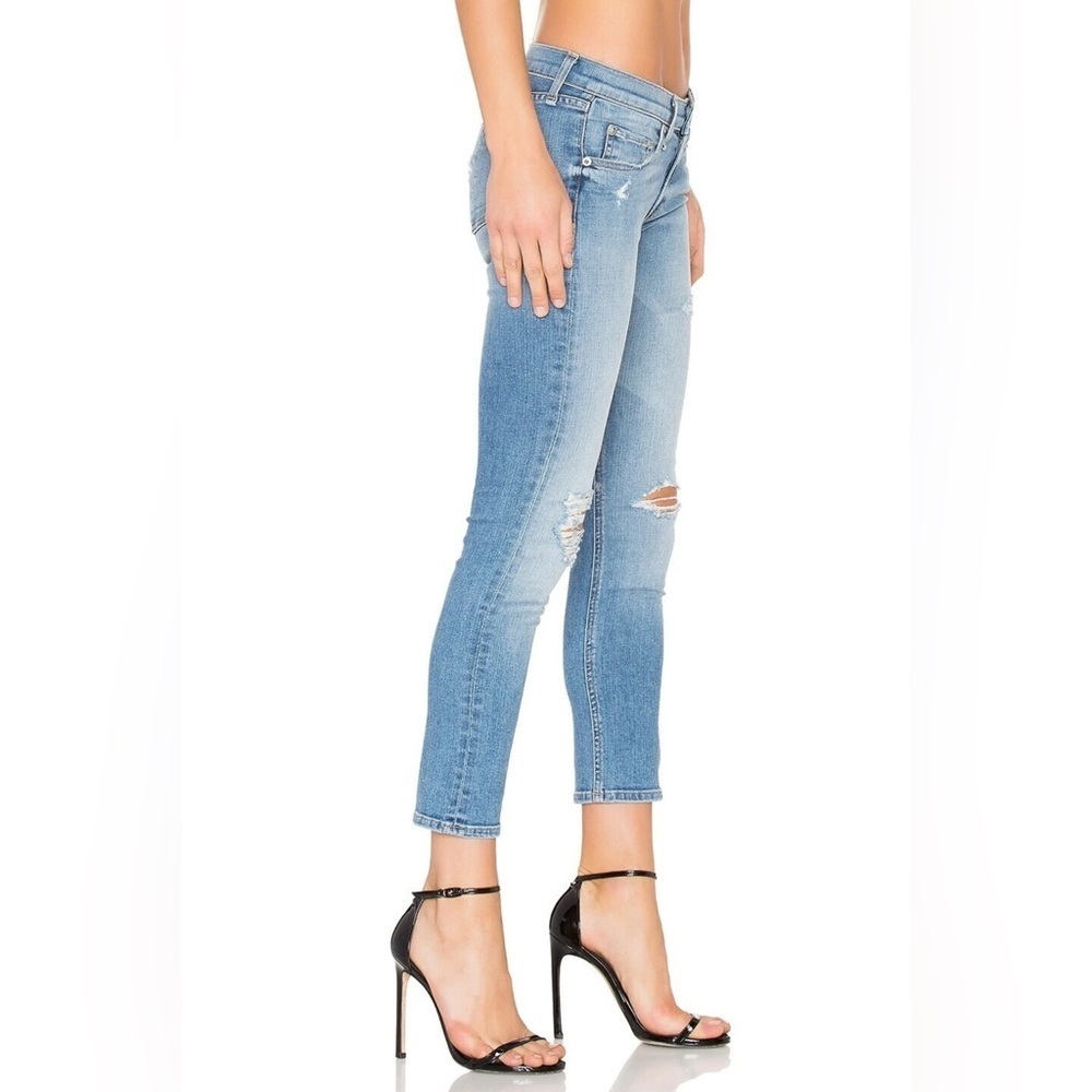 Rag & Bone Capri Distressed Jeans Size Women's 24 Color Gunner Light Blue